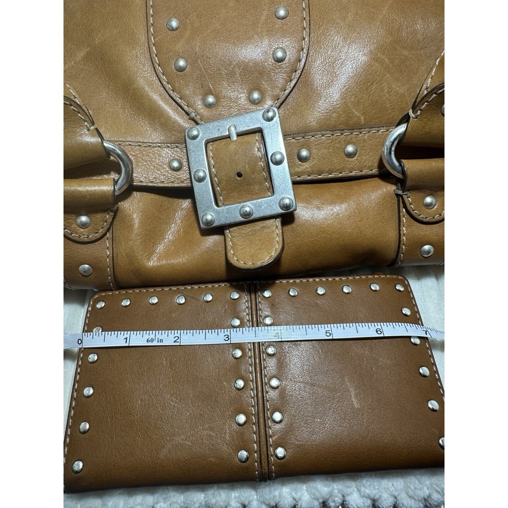 Michael Kors Vintage Astor Leather Purse & Wallet set Caramel Colored w. Silver - Picture 8 of 12